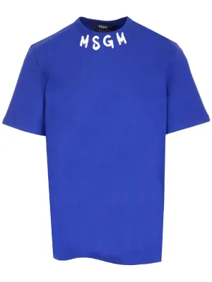 MSGM Logo Printed Crewneck T-Shirt