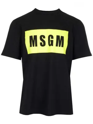 MSGM Logo Printed Crewneck T-Shirt