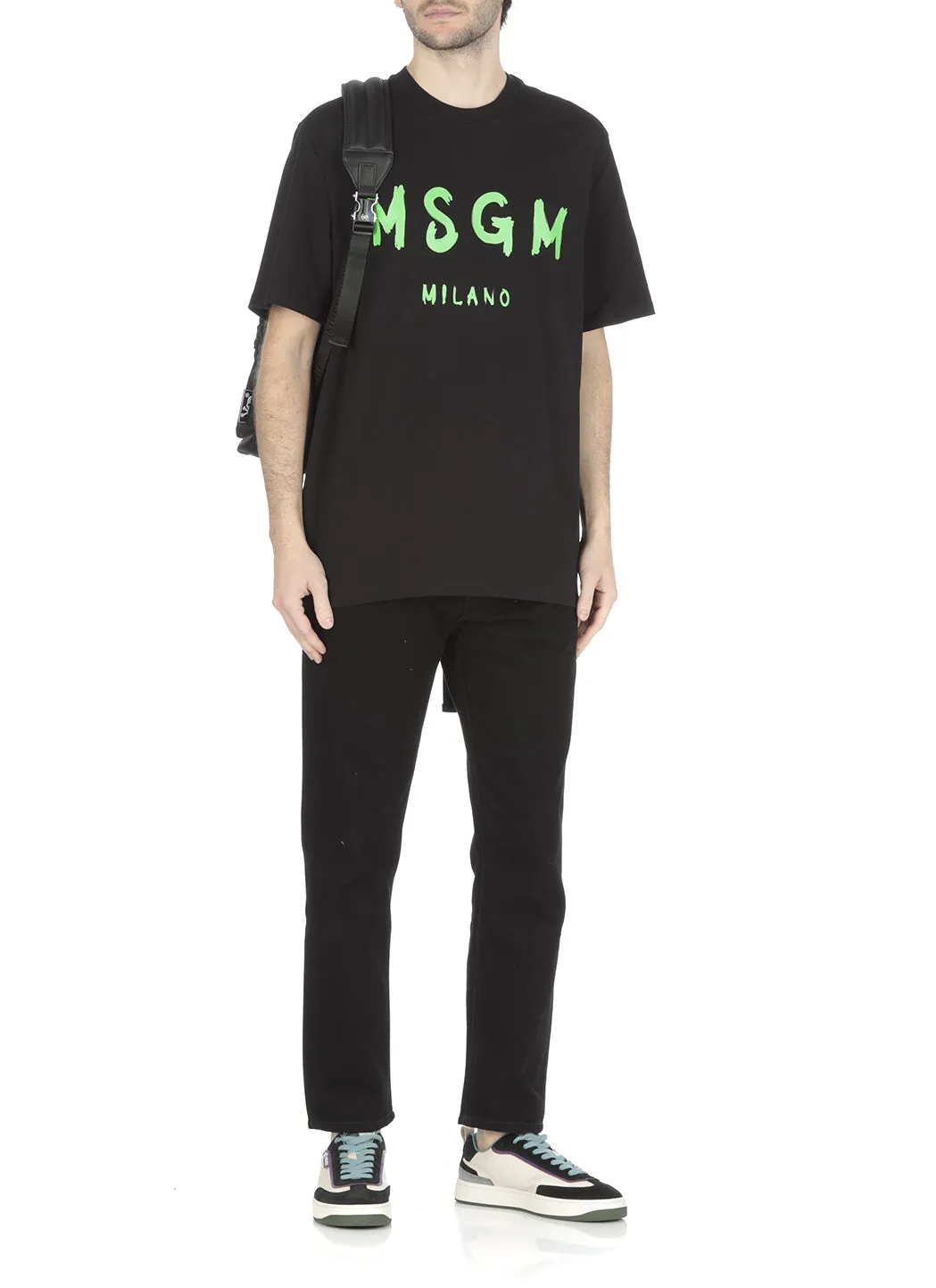 MSGM Logo Printed Crewneck T-Shirt