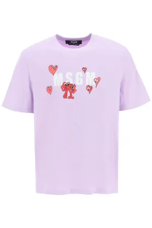 MSGM Logo Printed Crewneck T-Shirt