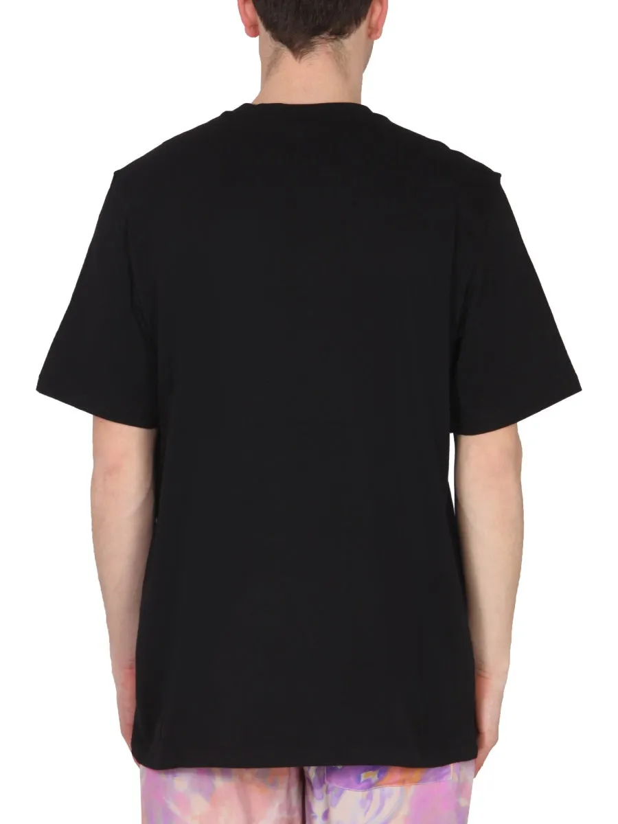 MSGM Logo Printed Crewneck T-Shirt