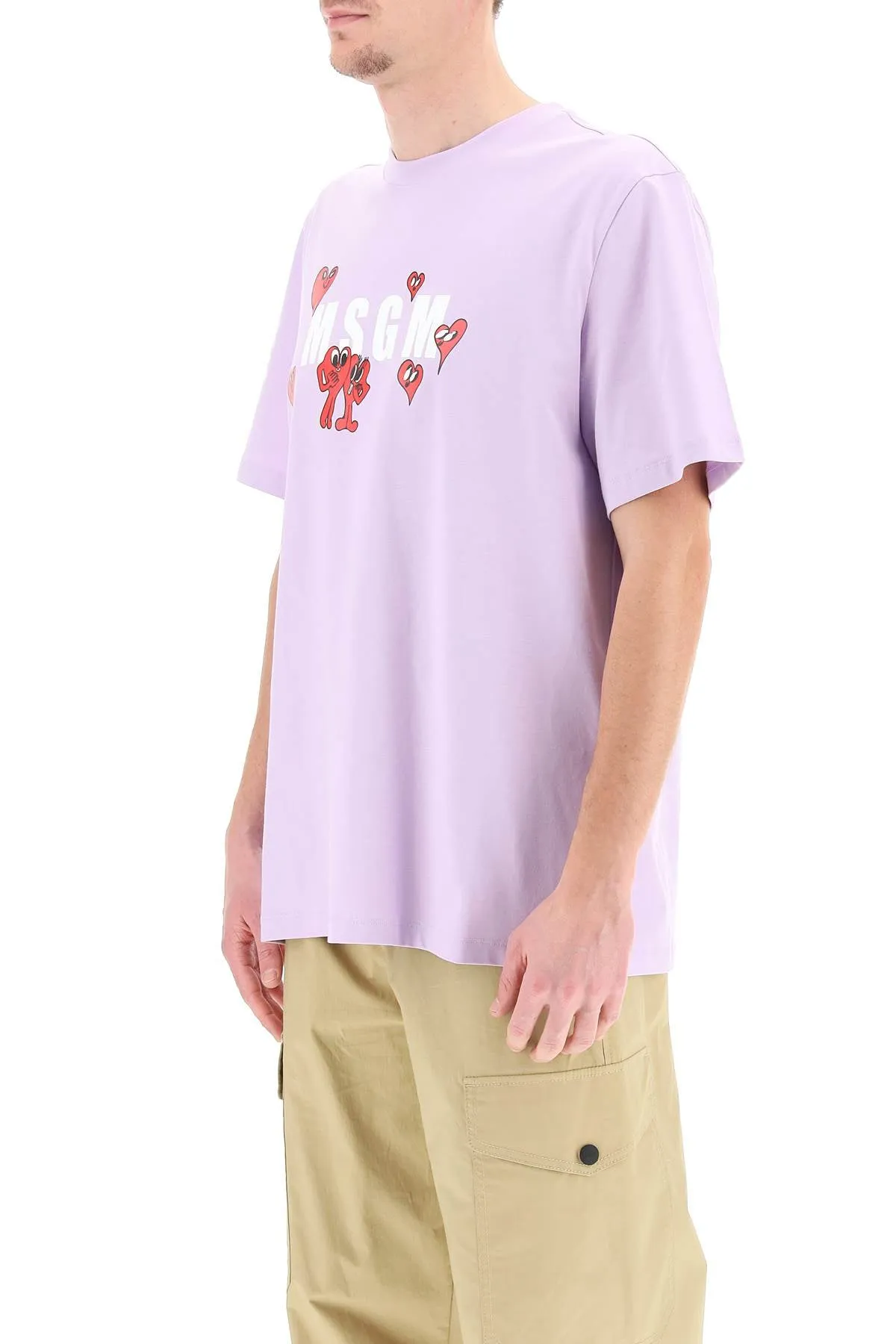 MSGM Logo Printed Crewneck T-Shirt