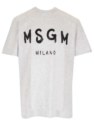 MSGM Logo Printed Crewneck T-Shirt