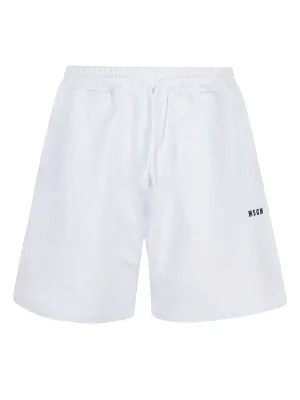 MSGM Logo Printed Drawstring Track Shorts