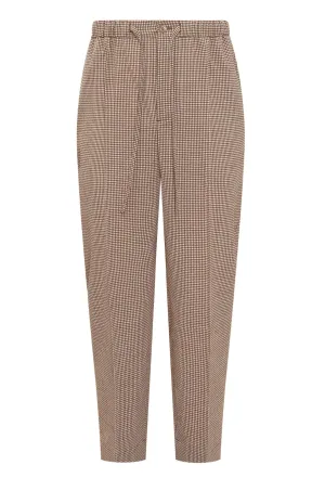 Nanushka Drawstring Check Pattern Straight Leg Pants
