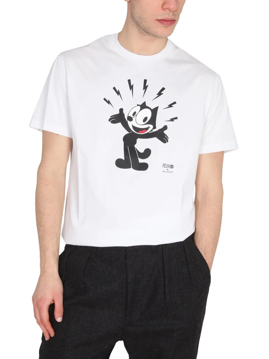 Neil Barrett x Felix the Cat Graphic Print Creneck T-Shirt