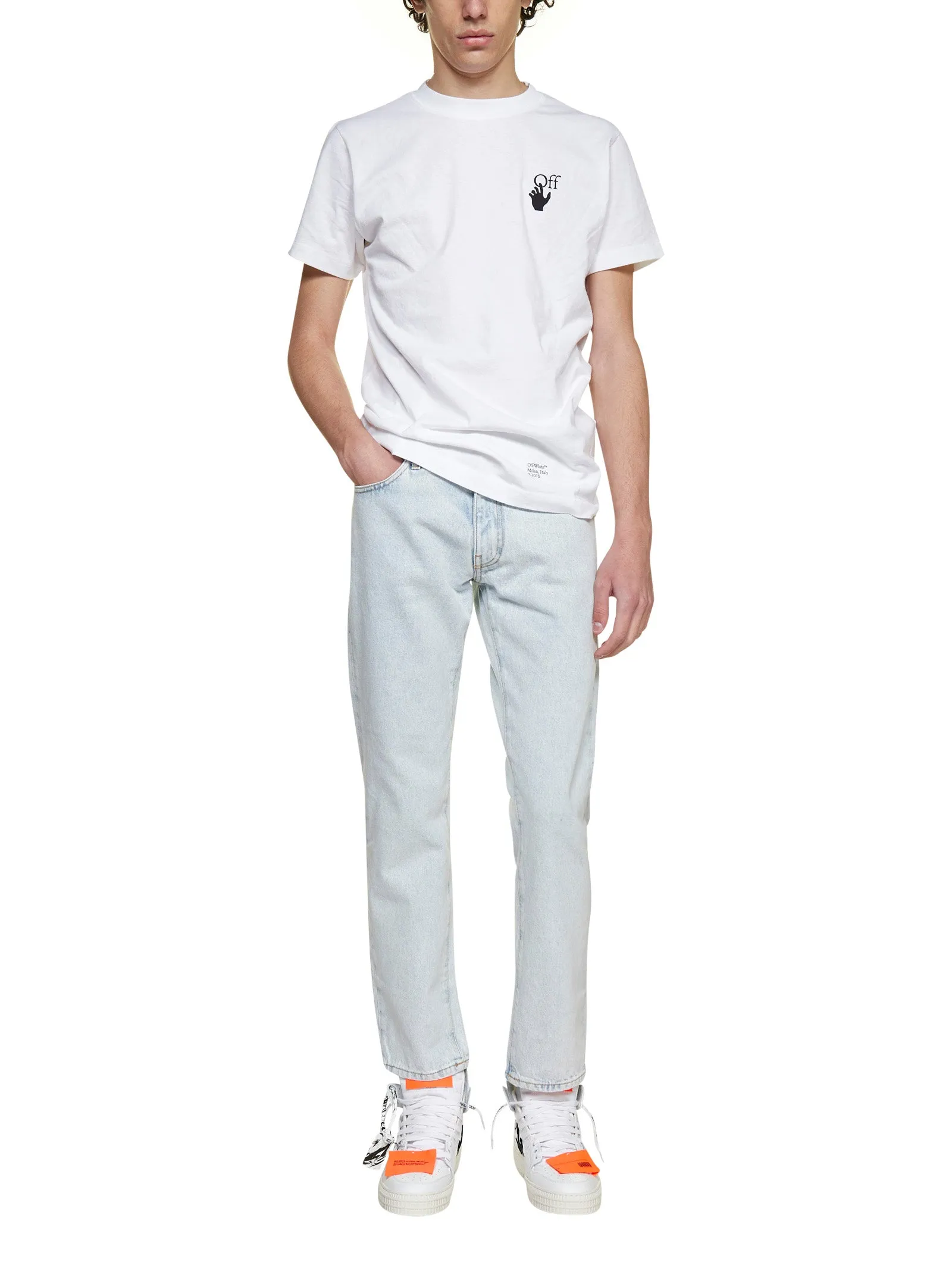 Off-White Diag Print Slim-Fit Jeans