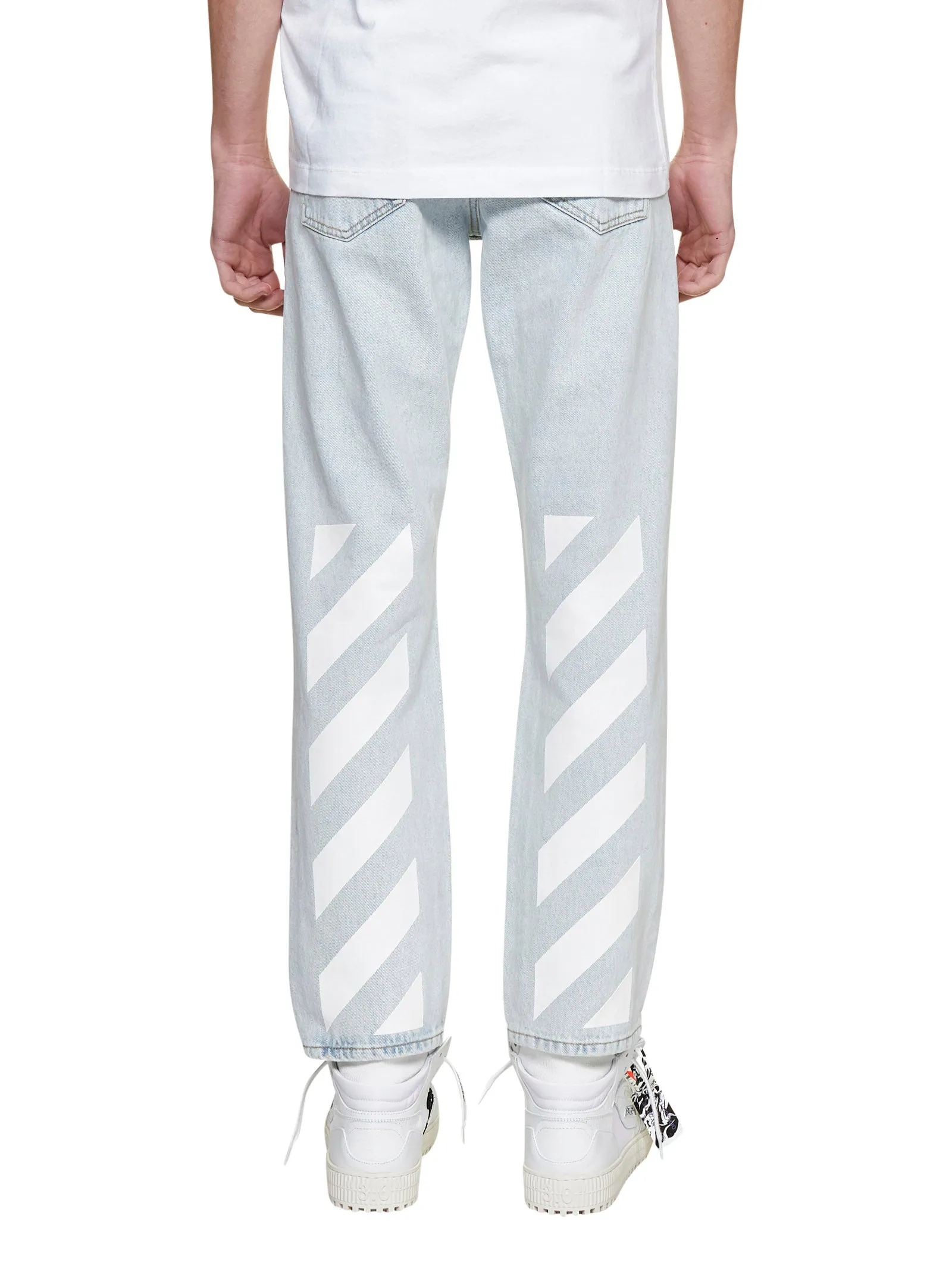 Off-White Diag Print Slim-Fit Jeans