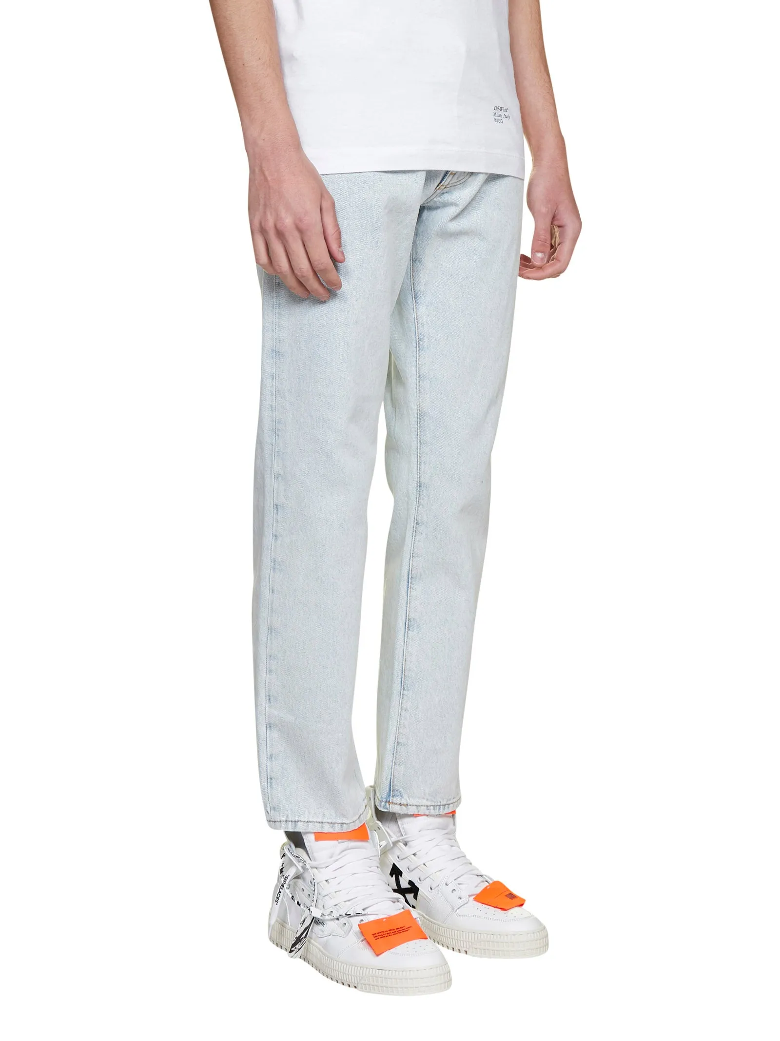 Off-White Diag Print Slim-Fit Jeans