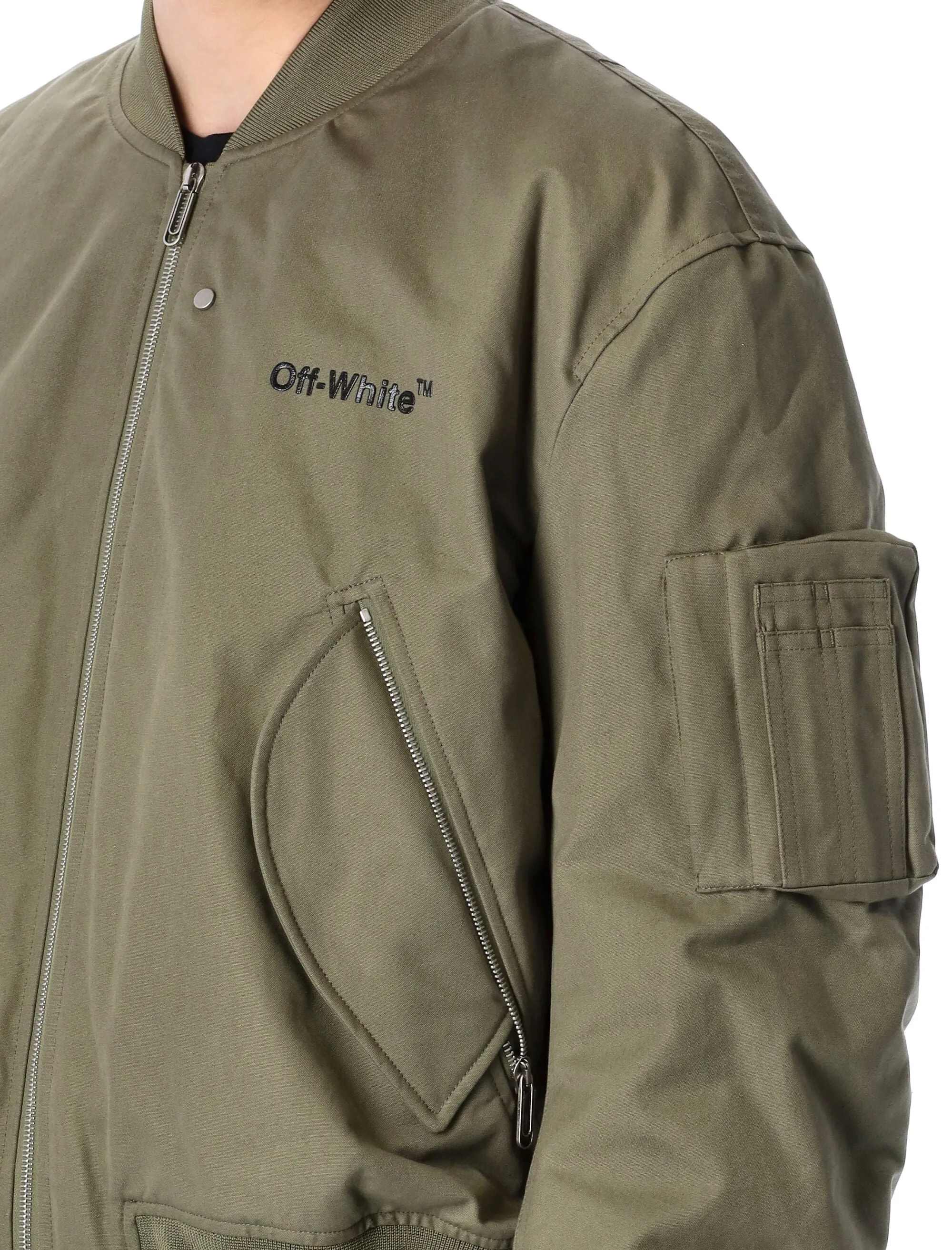 Off-White Diag-Stripe Zipped Bomber Jacket