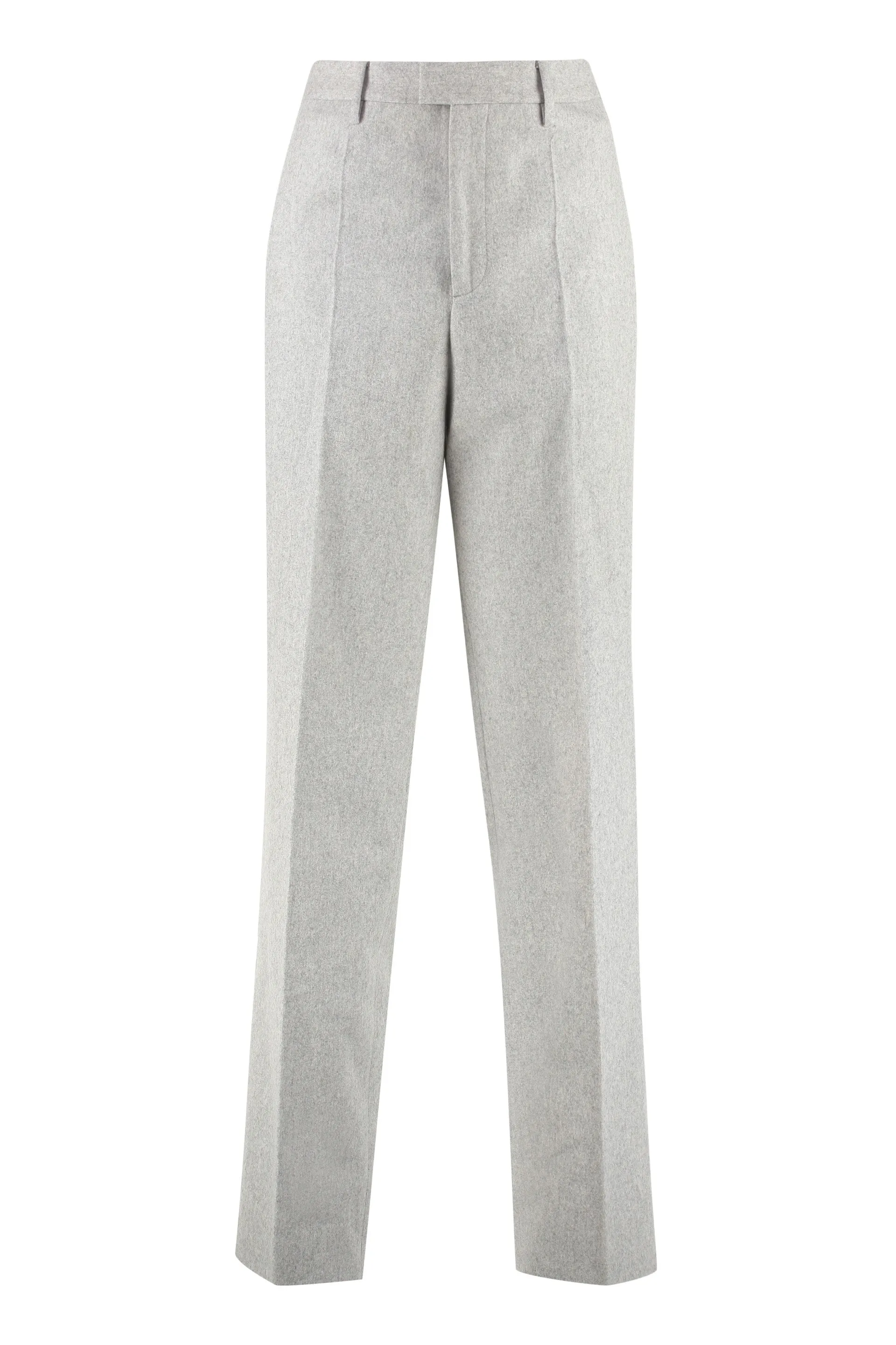 Off-White Pressed-Crease Tailored Pants