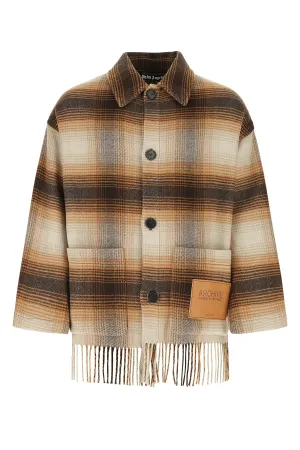 Palm Angels Fringed Check Jacket