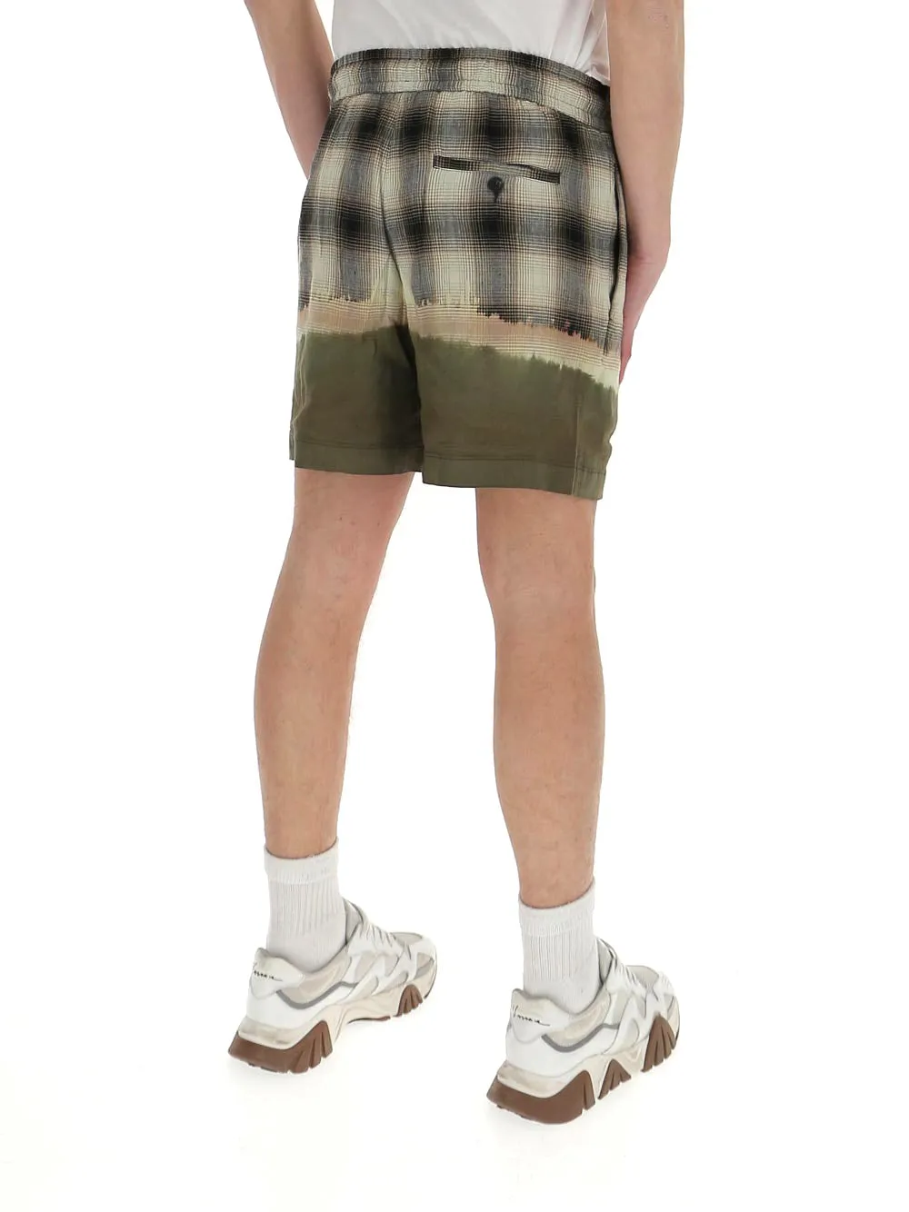Palm Angels Logo Print Checked Shorts