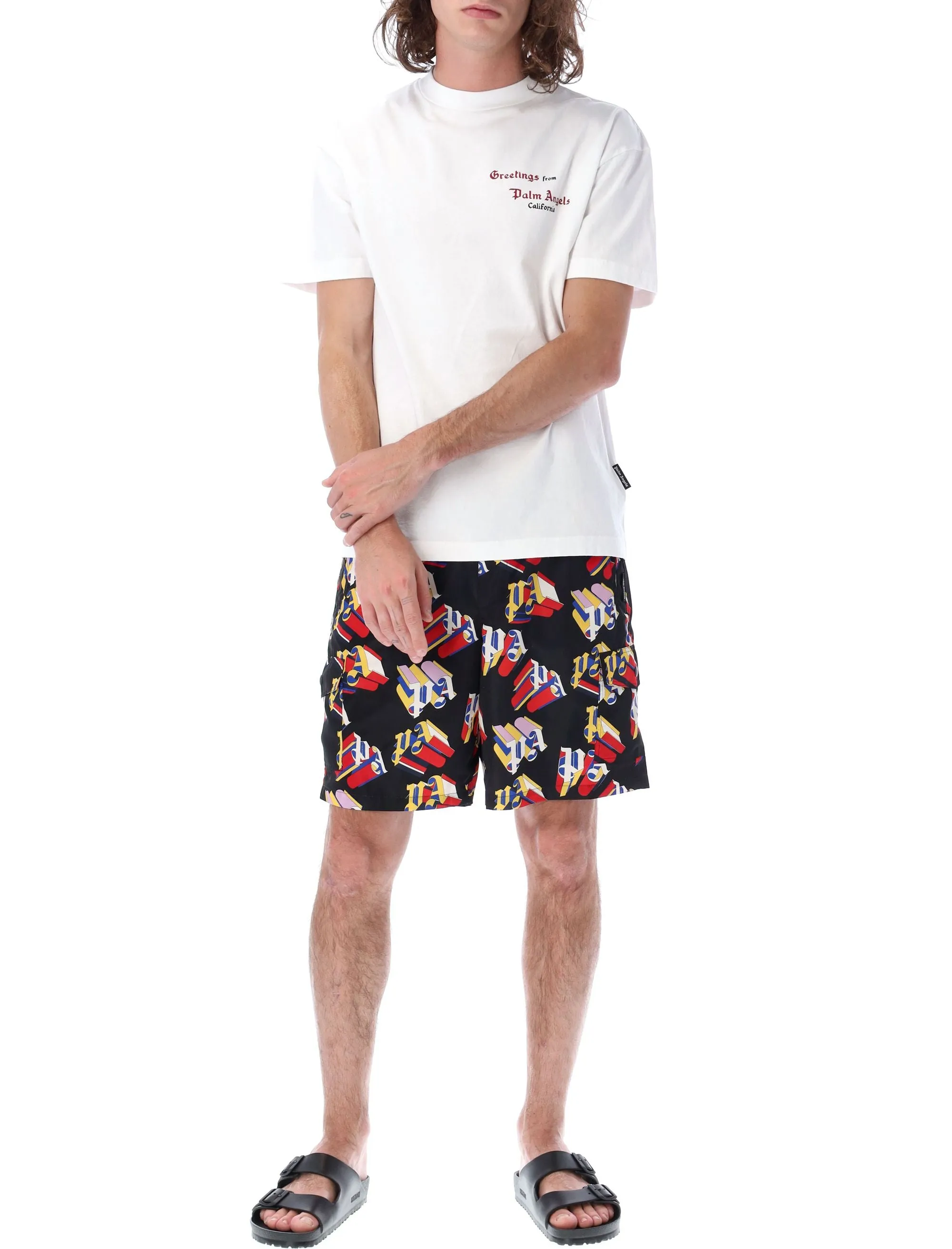 Palm Angels Logo-Print Crewneck T-Shirt