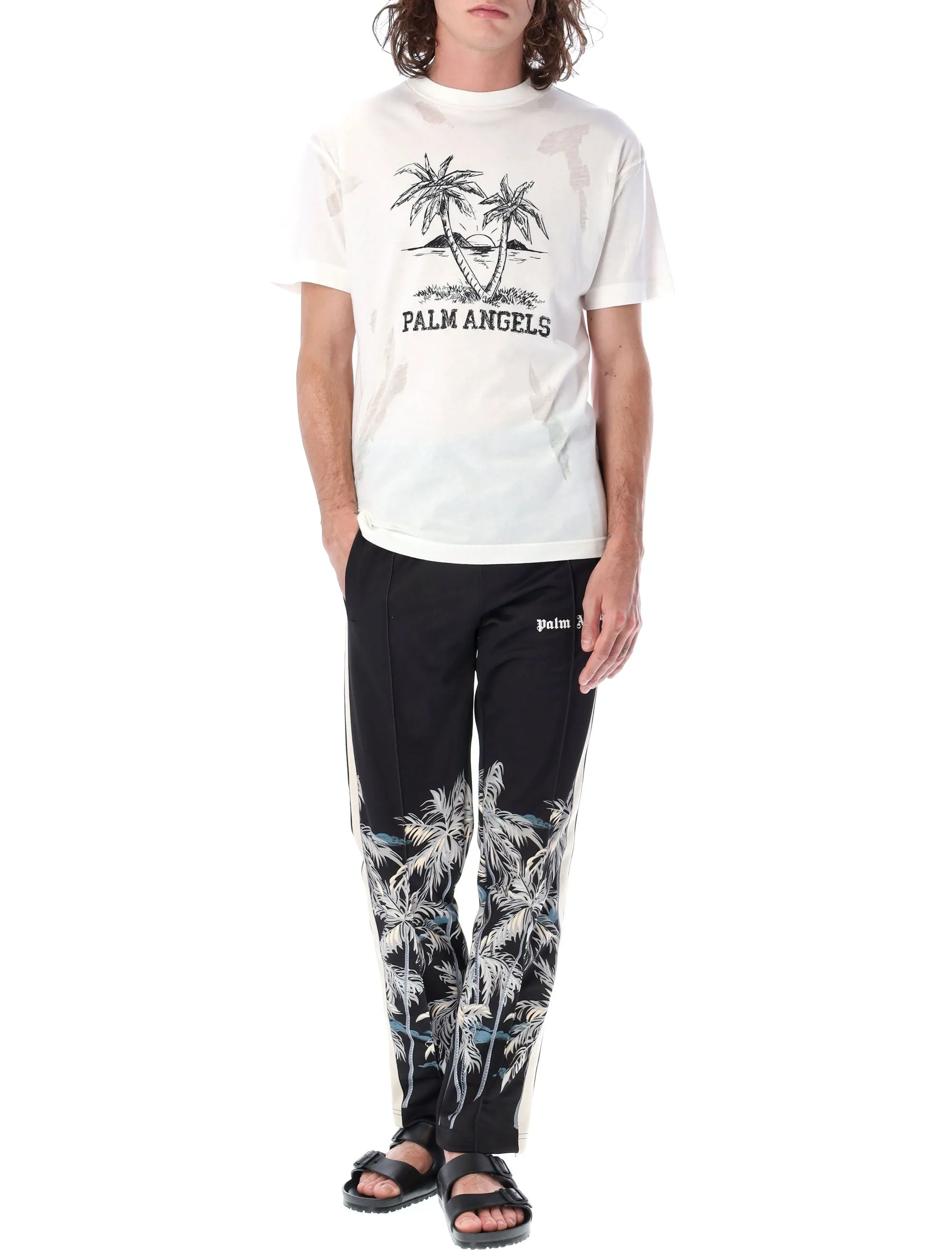 Palm Angels Logo Printed Crewneck T-Shirt