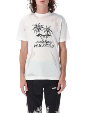 Palm Angels Logo Printed Crewneck T-Shirt