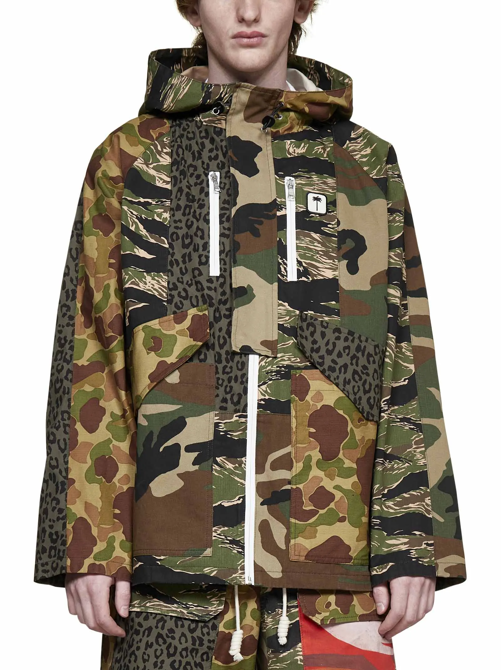 Palm Angels Panelled Zipped Jacket