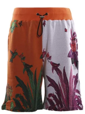 Philipp Plein Floral Print Drawstring Shorts