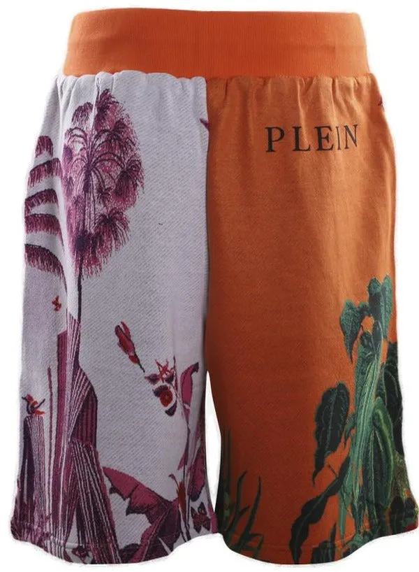 Philipp Plein Floral Print Drawstring Shorts