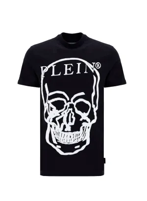 Philipp Plein Jersey SS Skull And Plein Crewneck T-Shirt