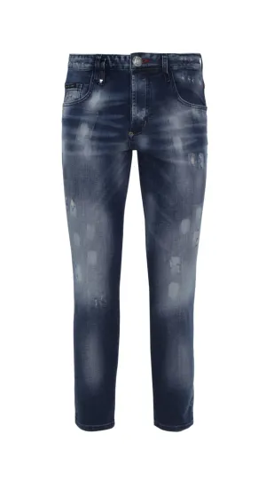 Philipp Plein Logo Patch Skinny Destroyed Jeans