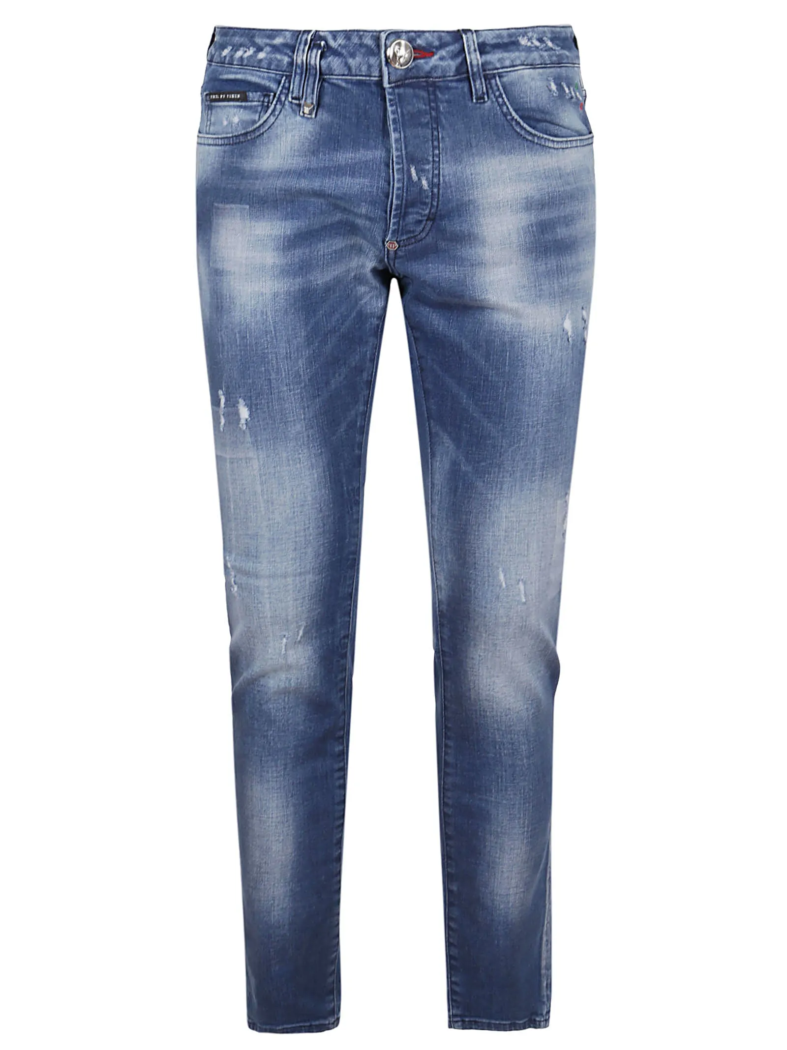 Philipp Plein Super Straight Cut Destroyed Jeans