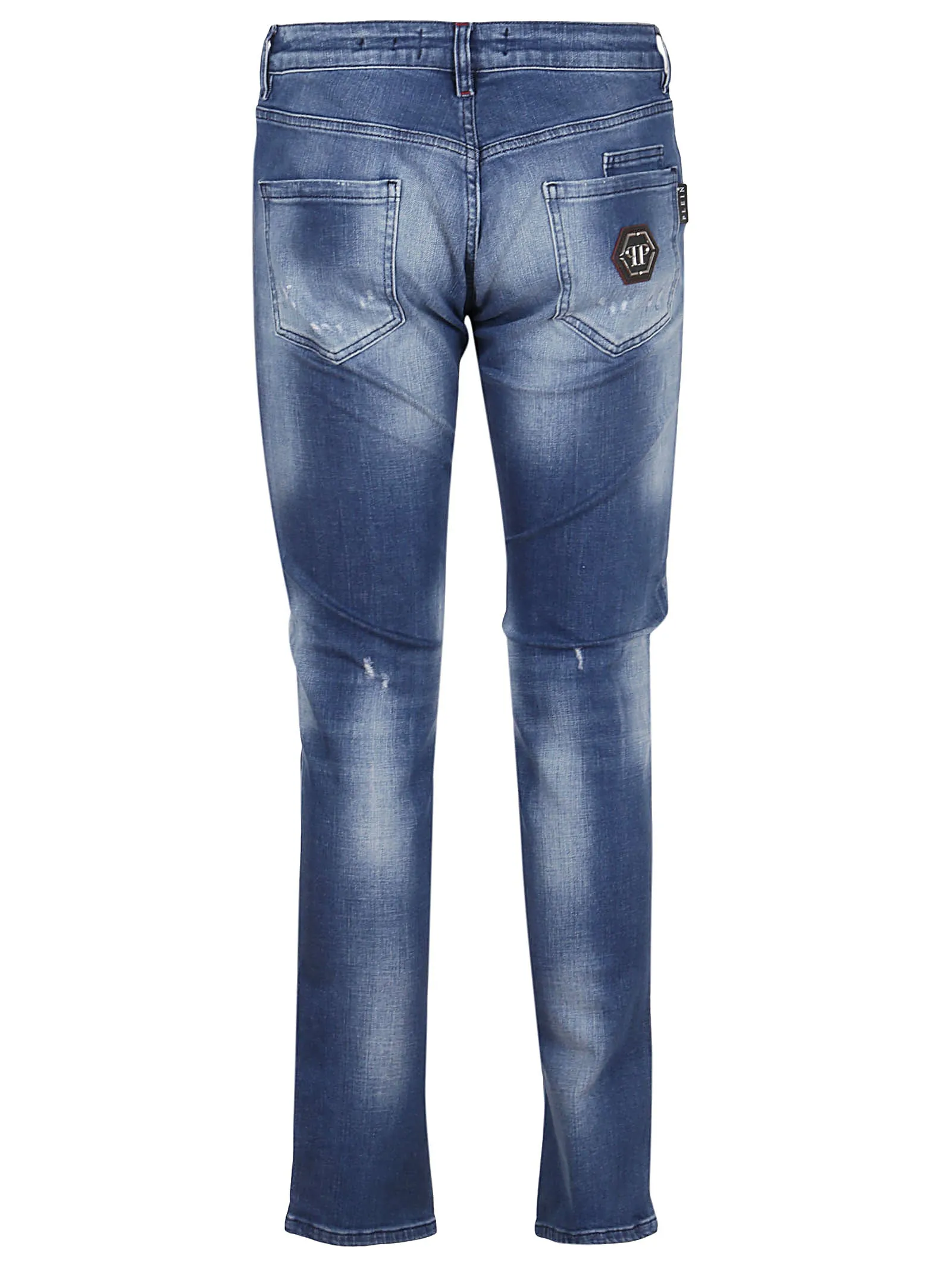 Philipp Plein Super Straight Cut Destroyed Jeans