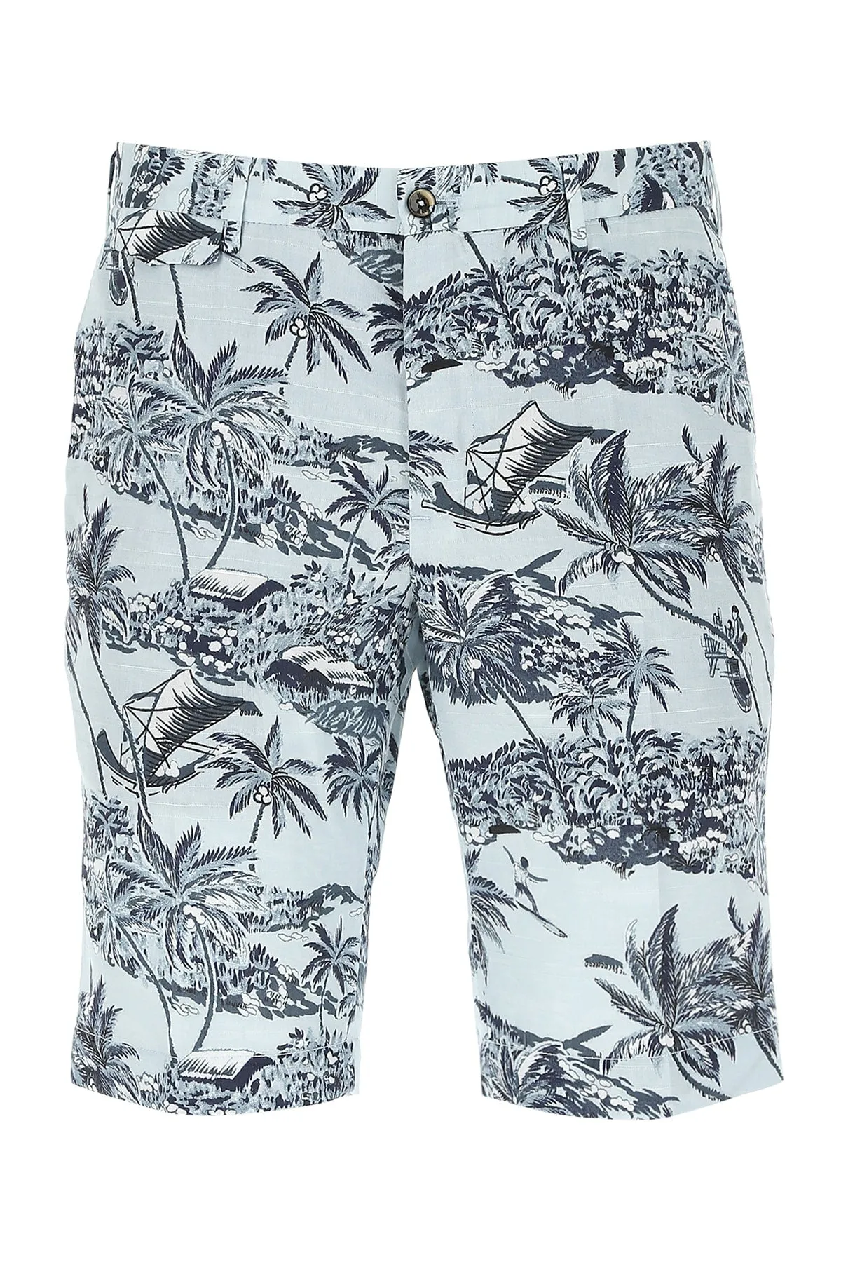 Pt01 Plam Tree Printed Knee-Length Shorts
