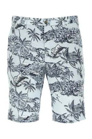 Pt01 Plam Tree Printed Knee-Length Shorts