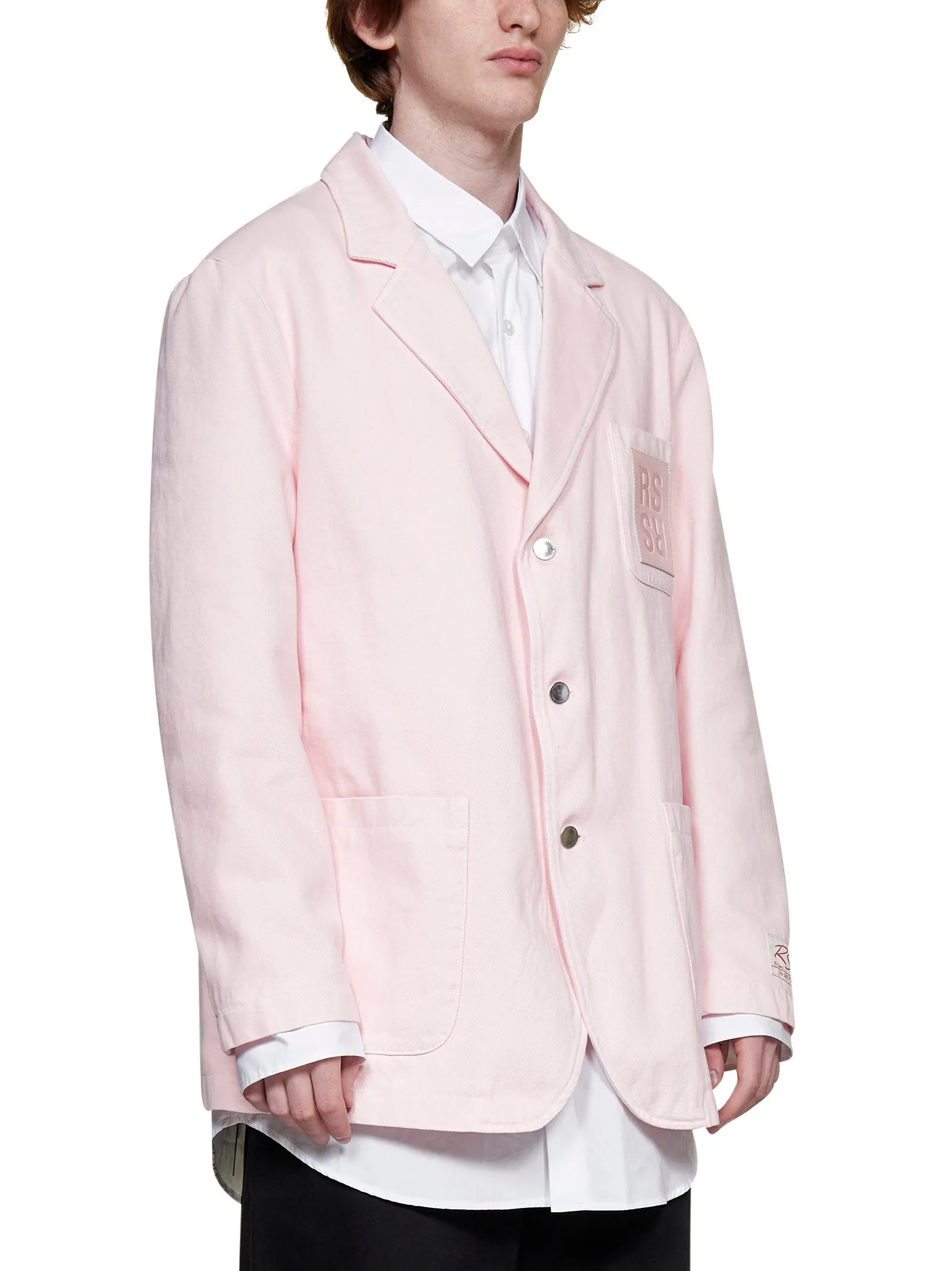 Raf Simons Logo Patch Single-Breasted Jacket