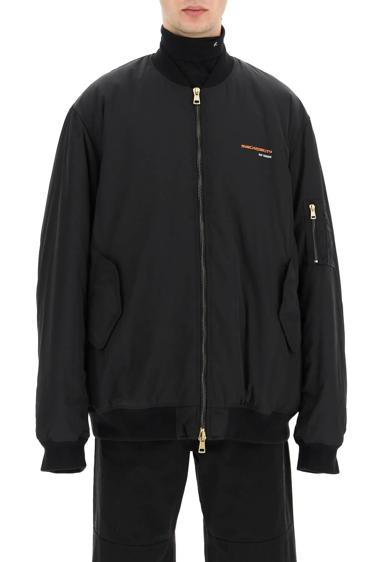 Raf Simons Slogan Printed Padded Jacket