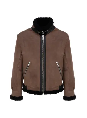 Represent Oversized Zipped Shearling Jacket