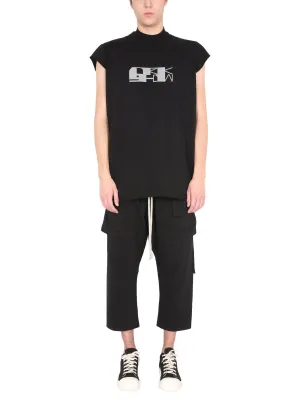 Rick Owens DRKSHDW Cap-Sleeved Mock Neck T-Shirt