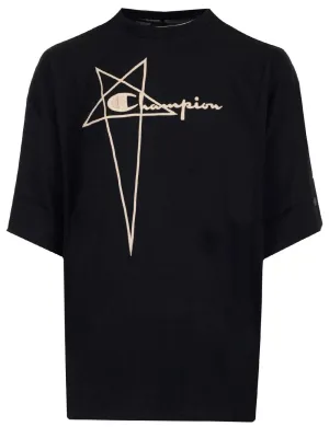 Rick Owens Logo Embroidered Crewneck T-Shirt