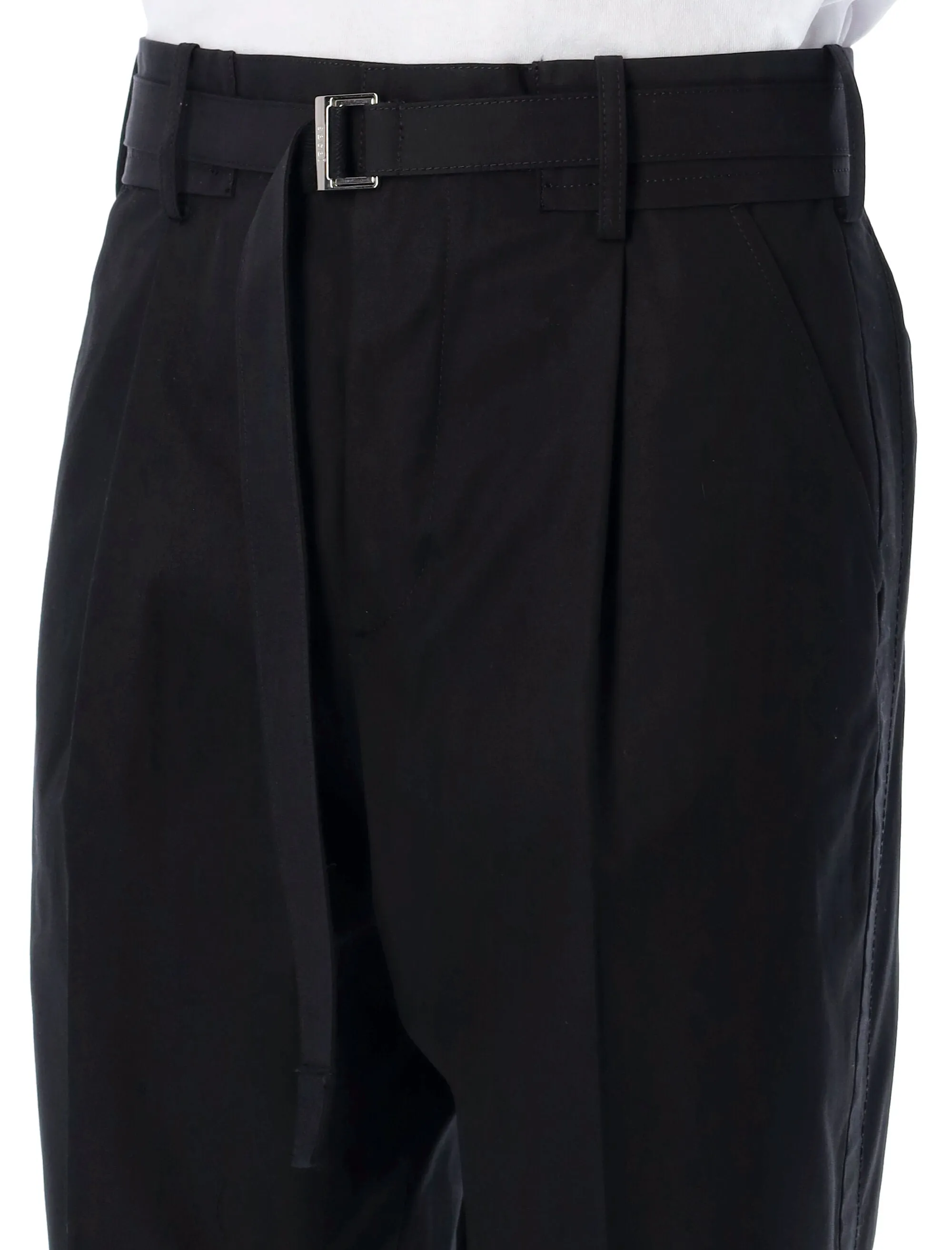 Sacai Belted Straight Leg Pants