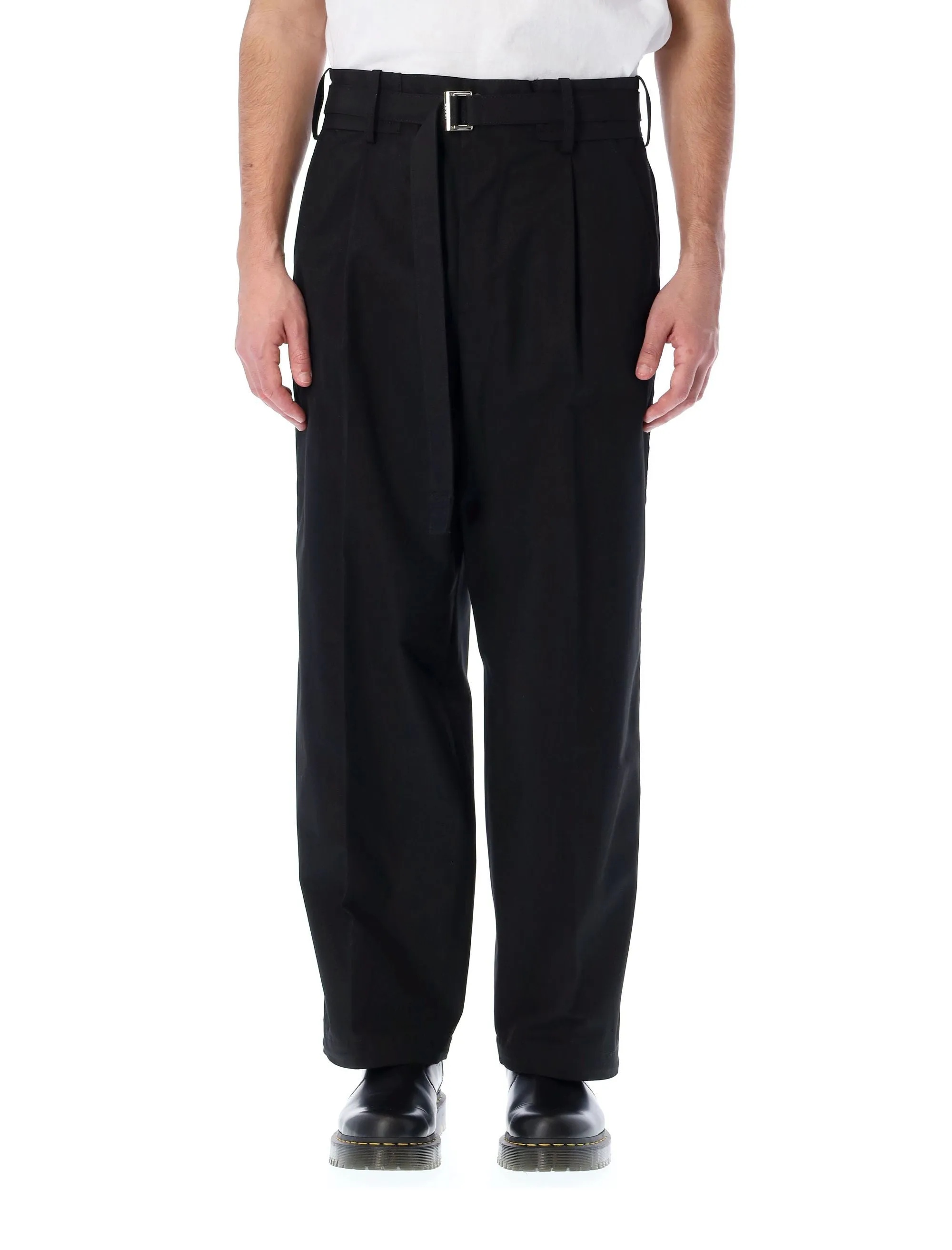 Sacai Belted Straight Leg Pants