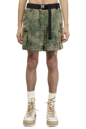 Sacai Belted Waist Checked Shorts