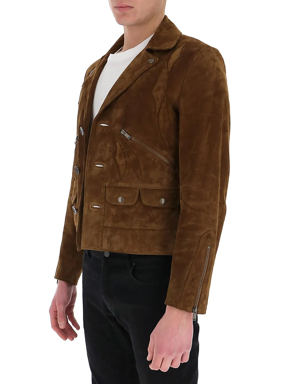 Saint Laurent Buttoned Biker Jacket
