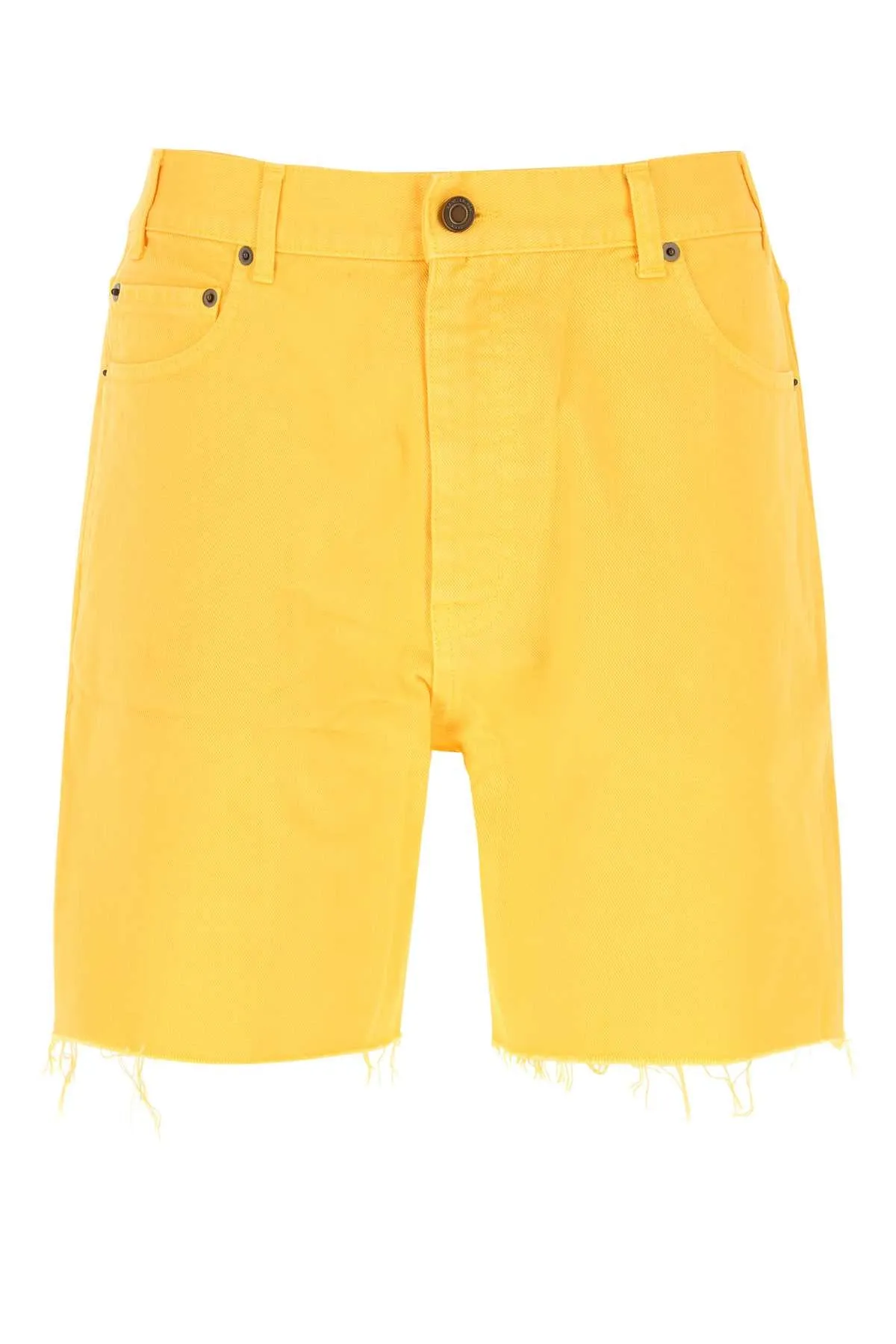 Saint Laurent Frayed Edge Denim Shorts