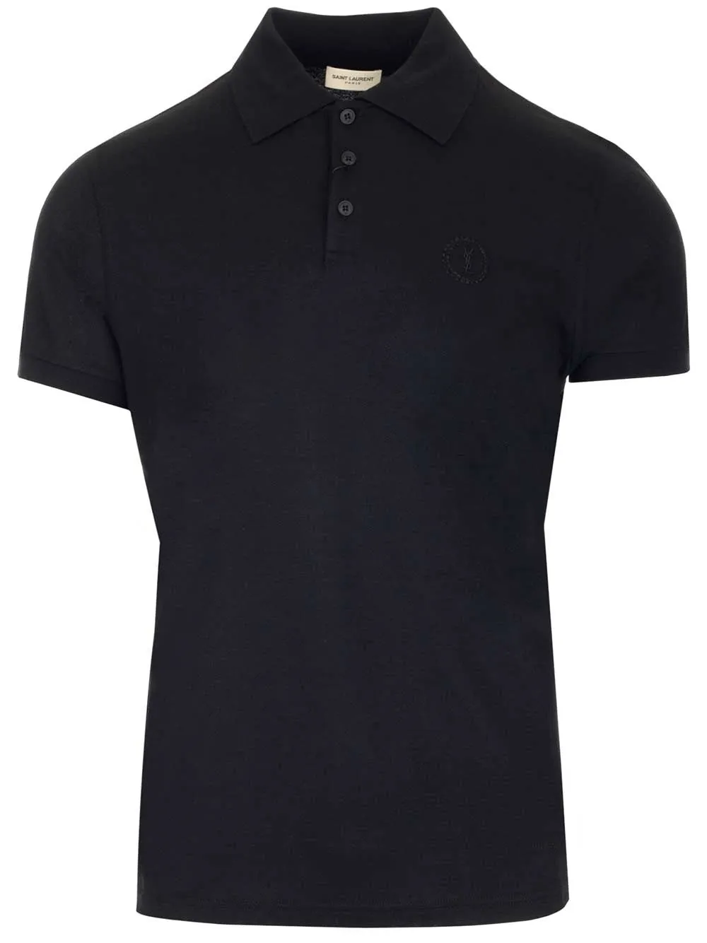 Saint Laurent Logo Embroidered Polo Shirt