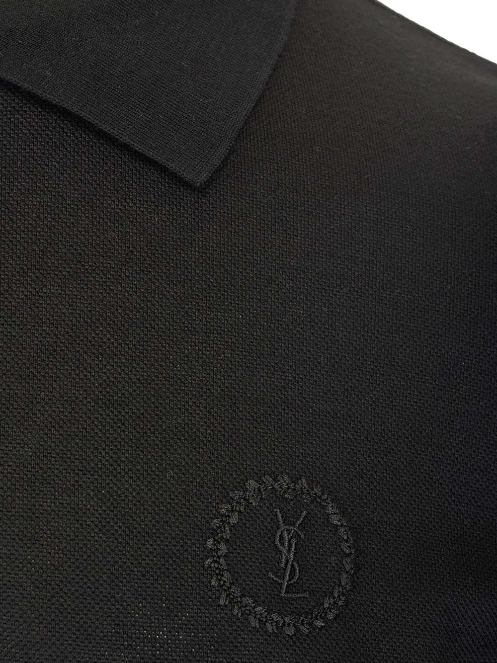 Saint Laurent Logo Embroidered Polo Shirt