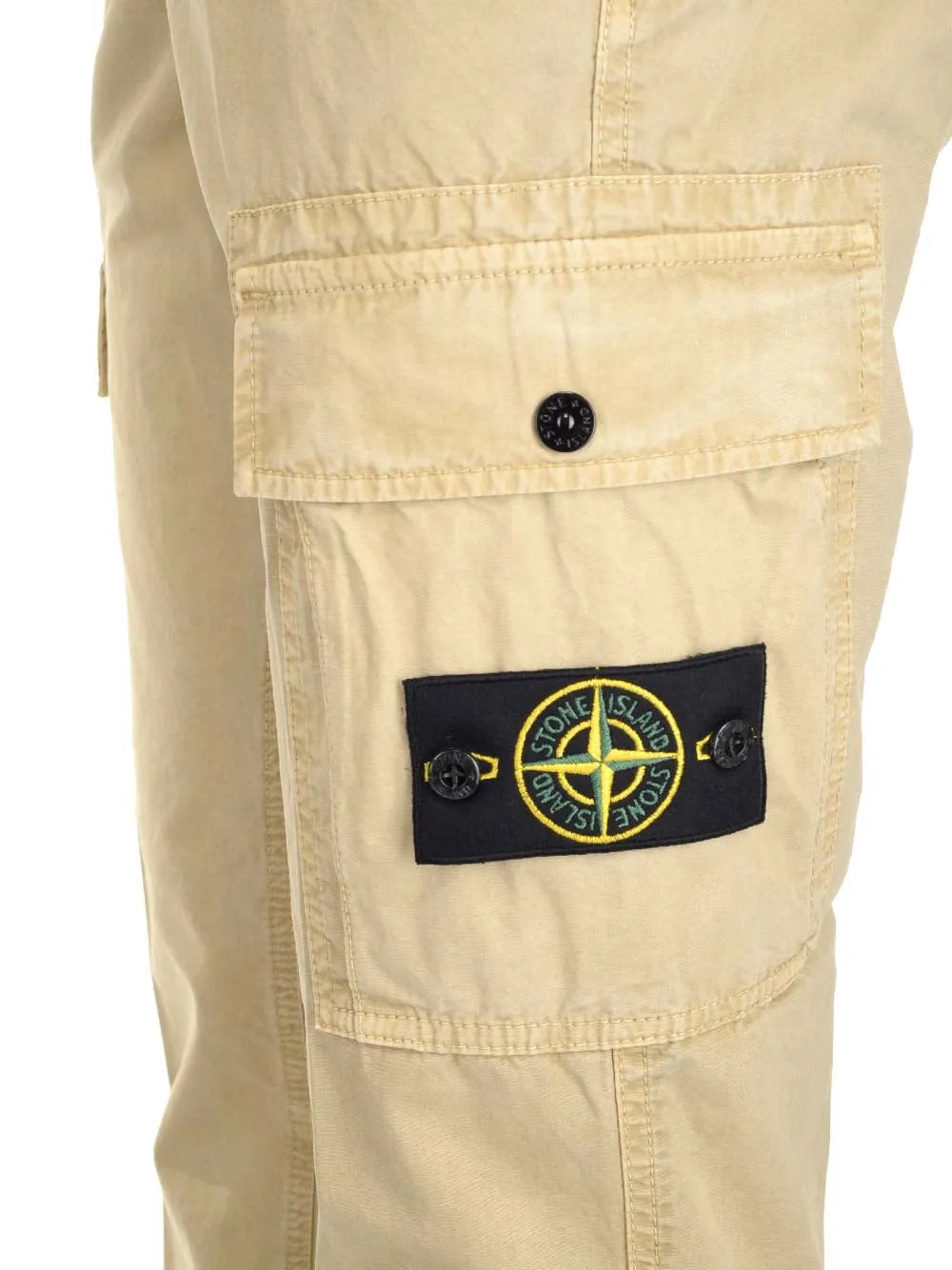 Stone Island Buttoned Logo Patch Cargo Pants