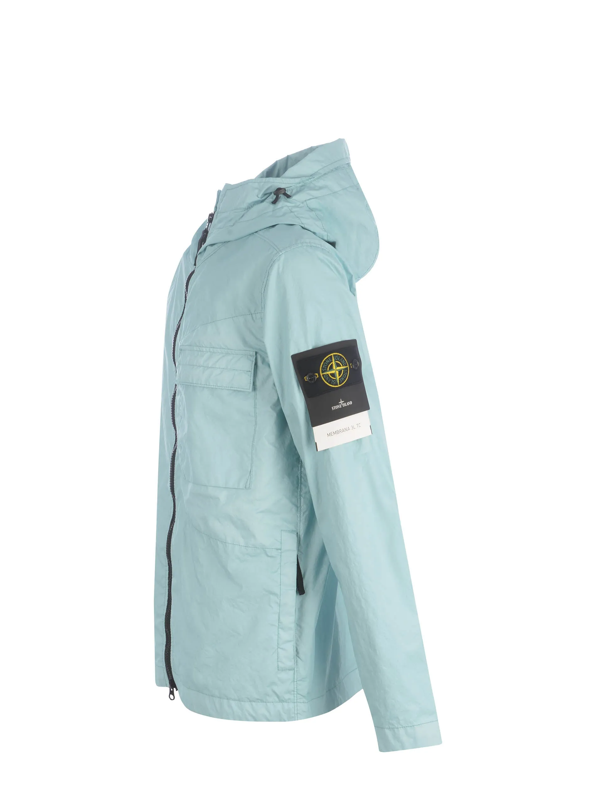 Stone Island Logo Patch Hooded Zip-Up Jacket
