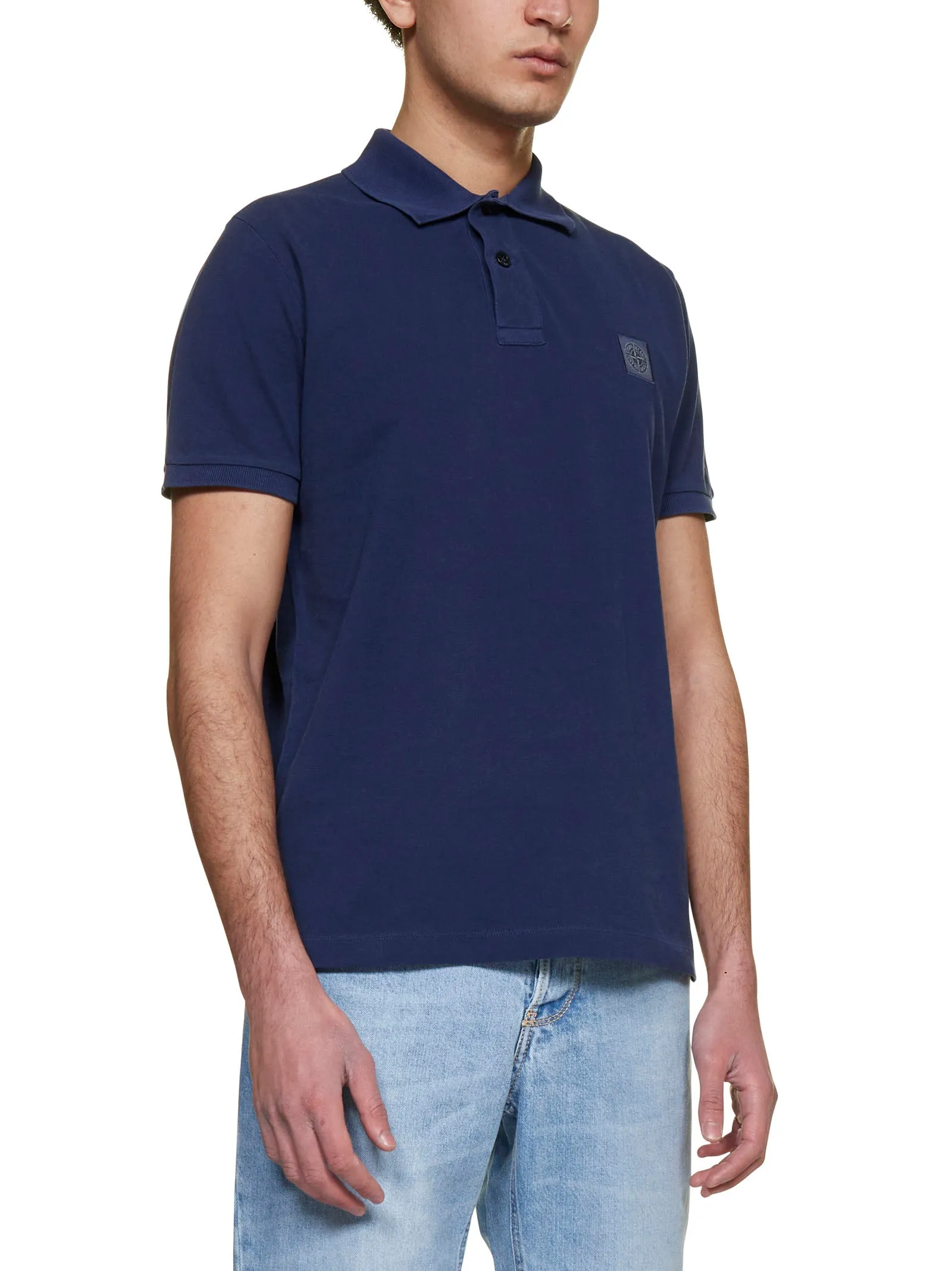 Stone Island Logo-Patch Short-Sleeved Polo Shirt