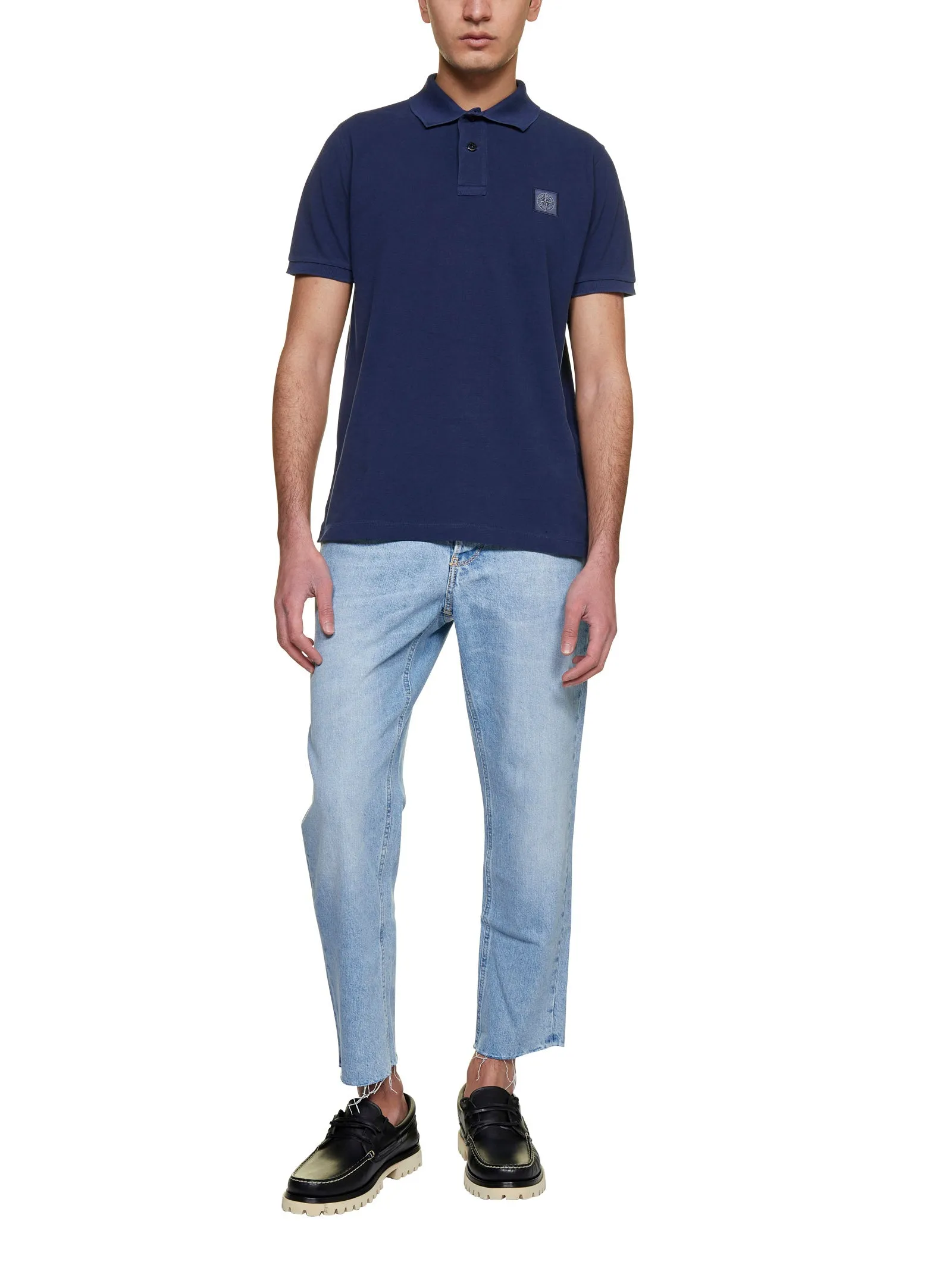 Stone Island Logo-Patch Short-Sleeved Polo Shirt
