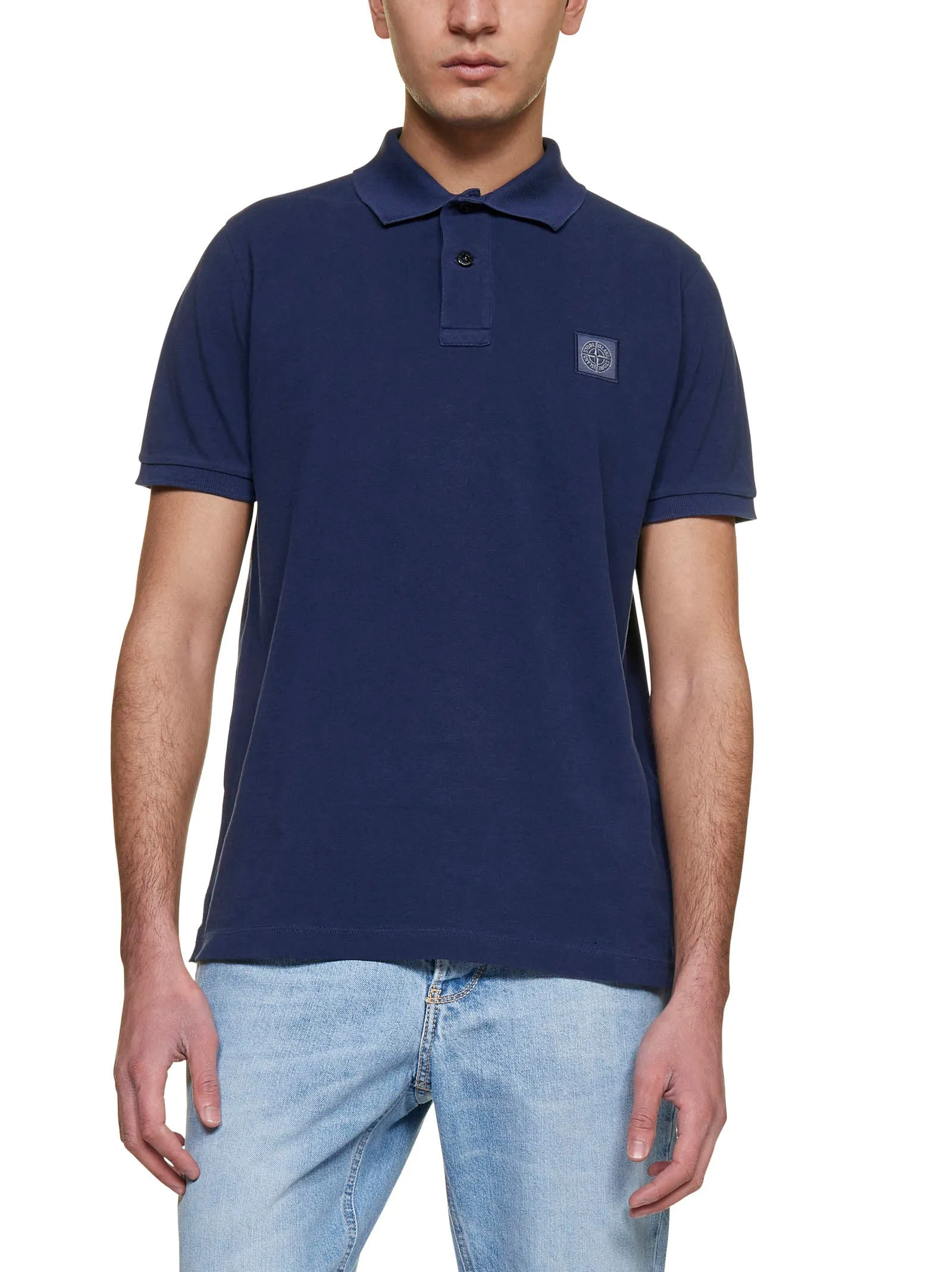 Stone Island Logo-Patch Short-Sleeved Polo Shirt