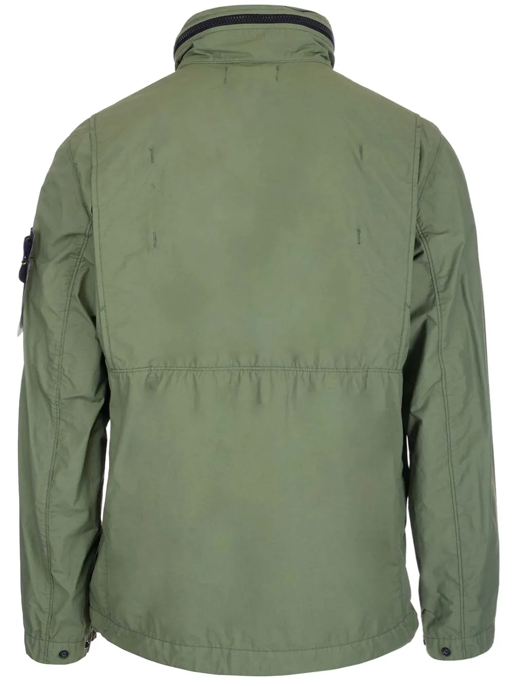 Stone Island Logo Patched Zip-Up Jacket