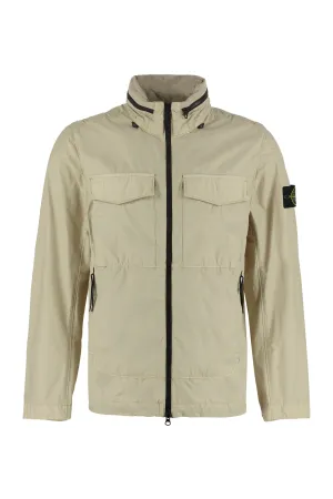 Stone Island Logo Patched Zip-Up Jacket