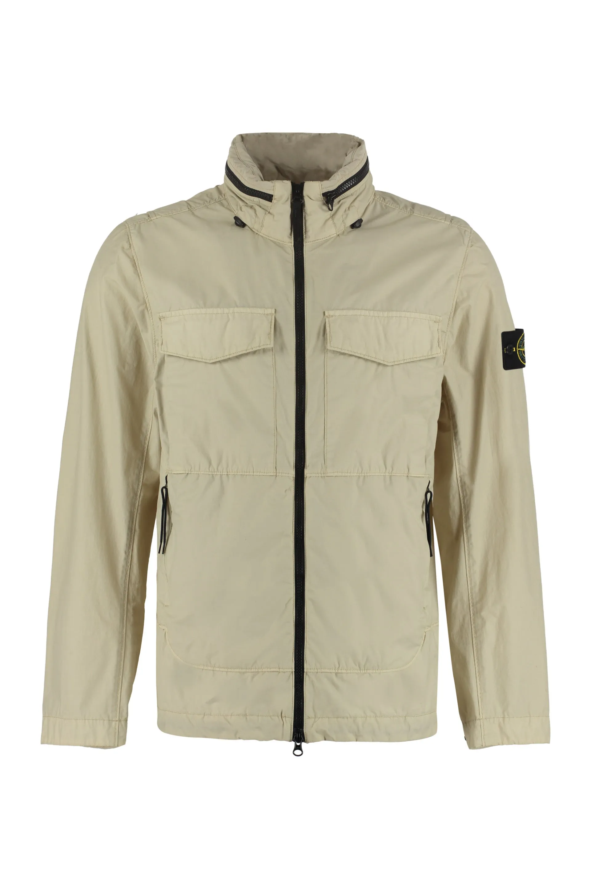 Stone Island Logo Patched Zip-Up Jacket