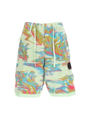 Stone Island Shadow Project Marbled Print Drawstring Shorts